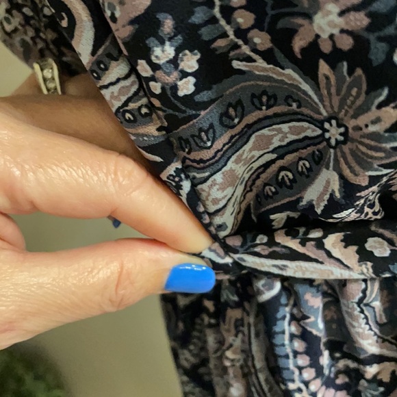 SUNDRESS blouson sundress Ruffled belted high low, casual vintage paisley Small - Picture 12 of 17